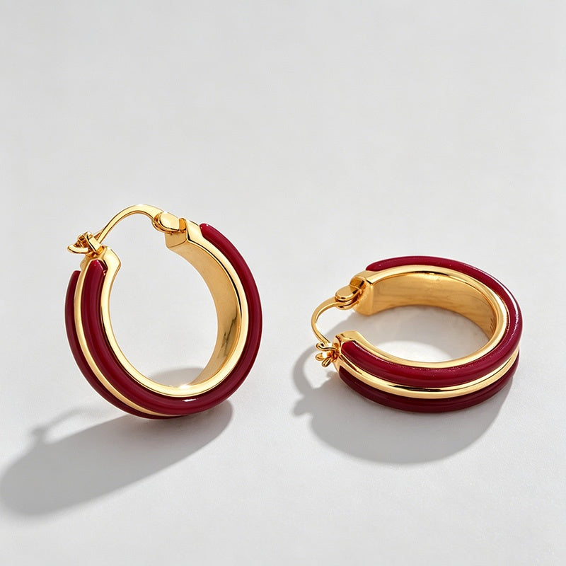 O-Shape Resin Click Hoop Earrings