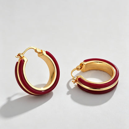 O-Shape Resin Click Hoop Earrings