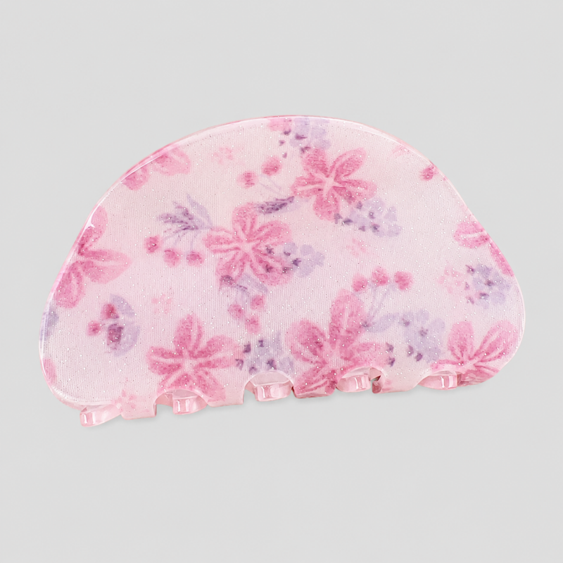 Dried Flower Print Shark Hair Claw Clip