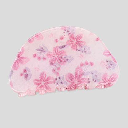 Dried Flower Print Shark Hair Claw Clip