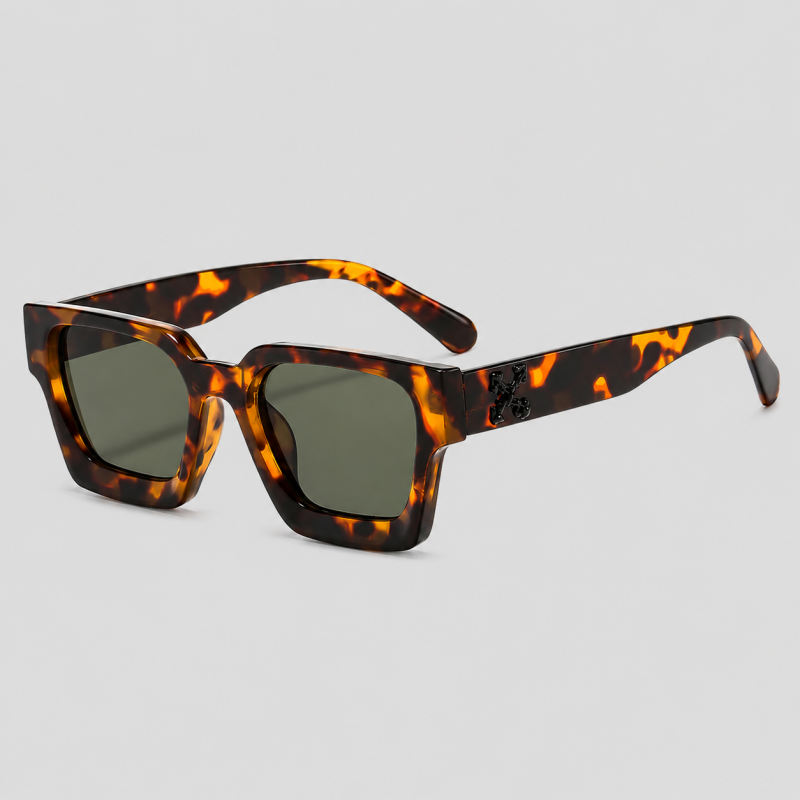 Thick Square Cross Logo Decor Fashion Sunglasses
