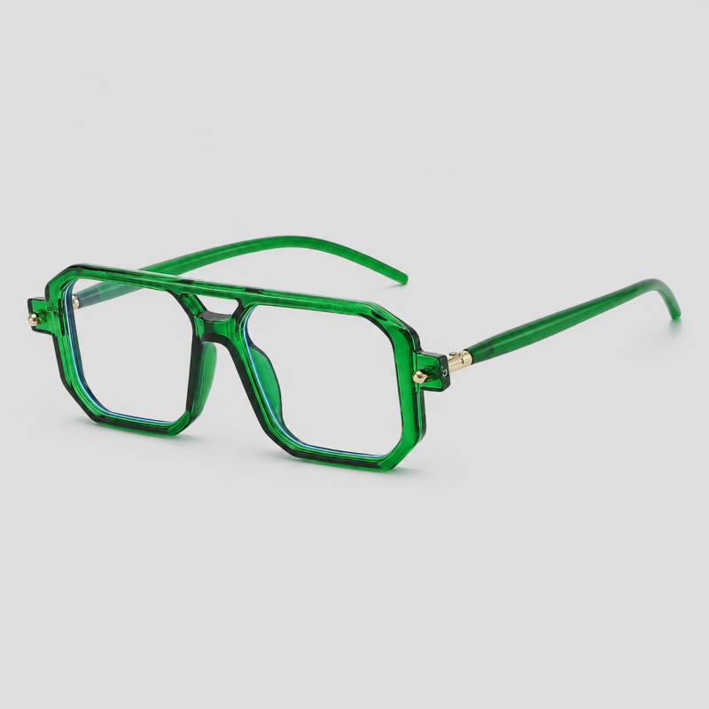 Double Bridge Pilot Square Glasses