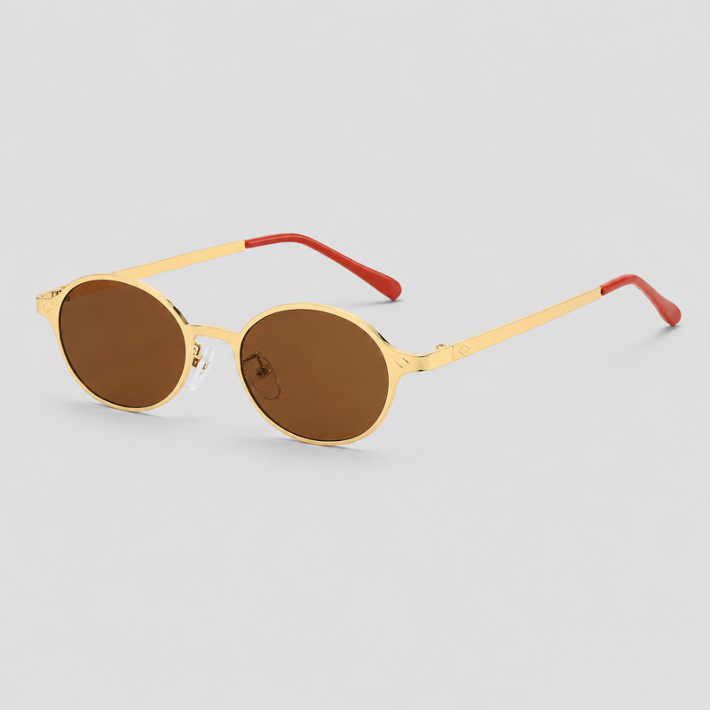 Slim Oval Metal Fashion Sunglasses