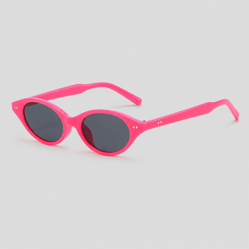 Tiny Oval Two Rivet Decor Retro Y2K Sunglasses