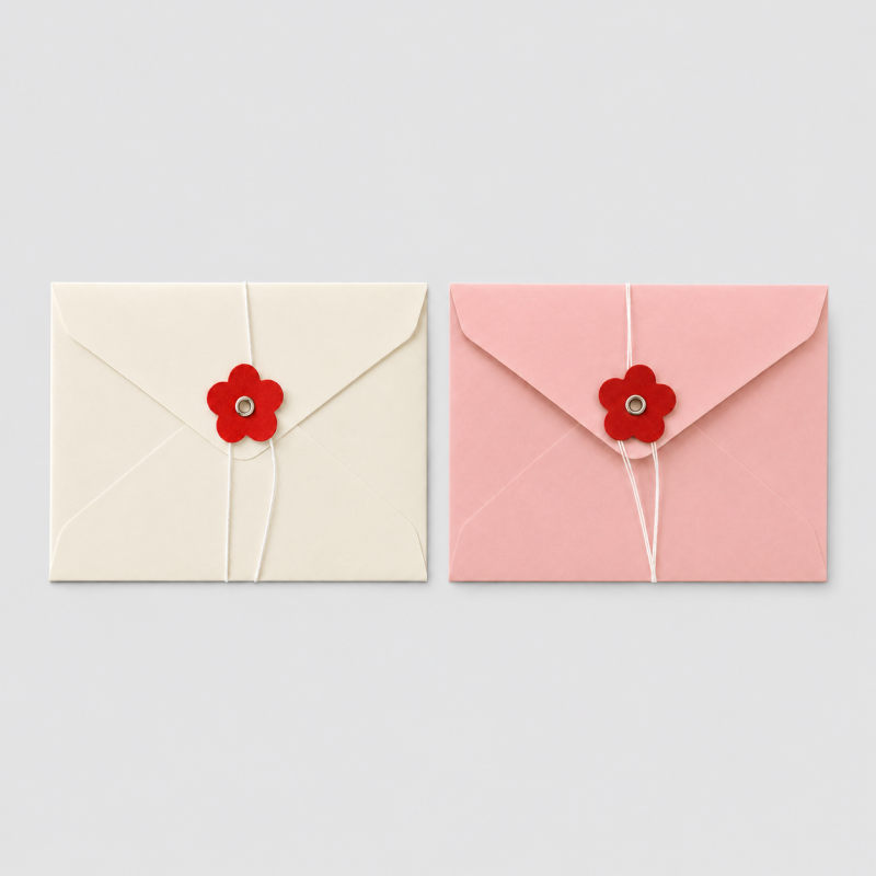 10PCS Retro Kraft Paper Heart Tie Sealing Envelopes