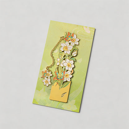 5 Random Retro Oil Painting Floral Metal Paper Clips Sets