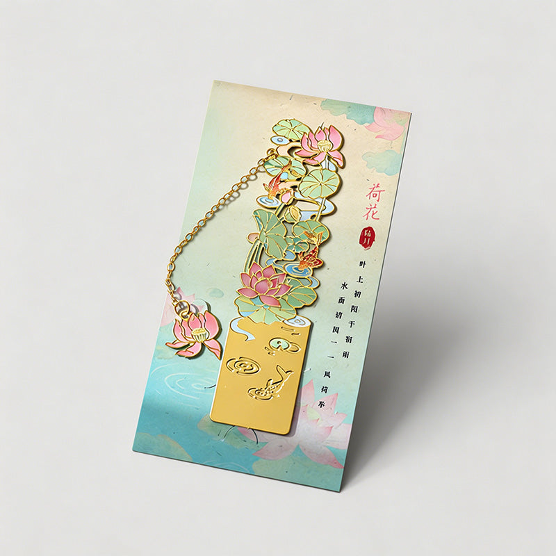 5 Random Retro Oil Painting Floral Metal Paper Clips Sets