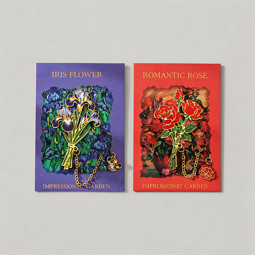 5 Random Retro Oil Painting Floral Metal Paper Clips Sets