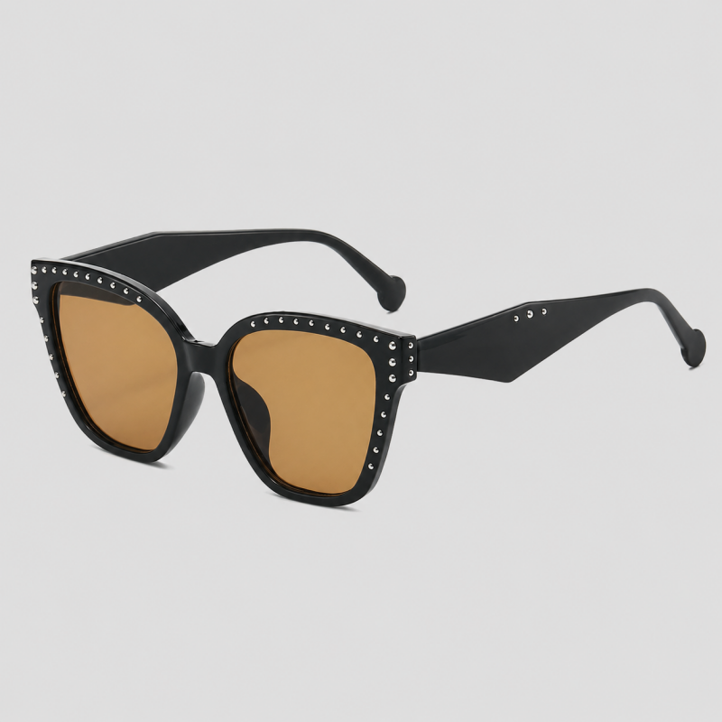 Retro Rivet Square Cat Eye Fashion Sunglasses