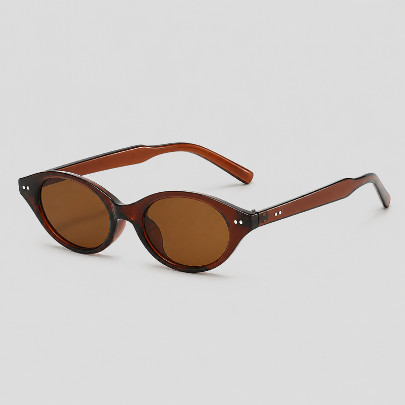 Tiny Oval Two Rivet Decor Retro Y2K Sunglasses
