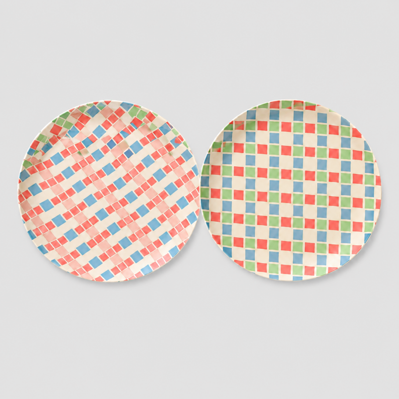 Gingham Dinner Plate
