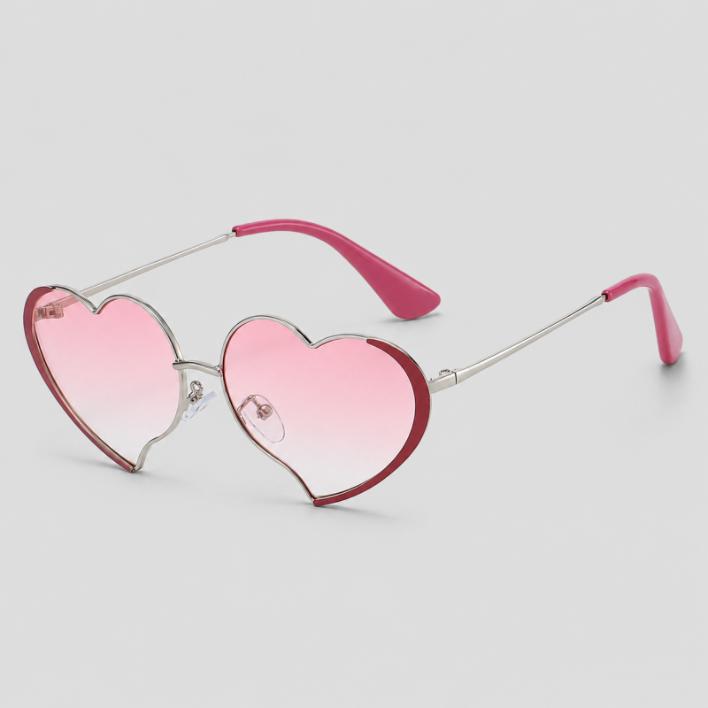 Heart Shape Gradient Lens Metal Sunglasses