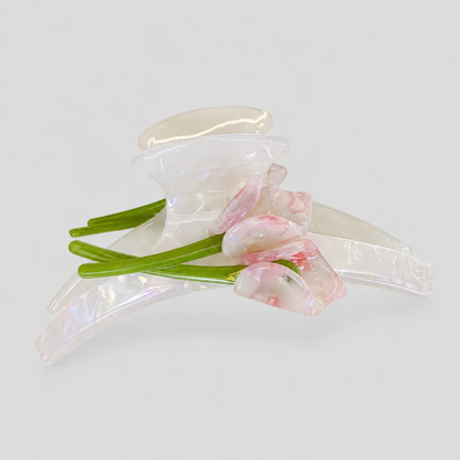 Tulip Flower Horseshoe Shark Hair Claw Clip