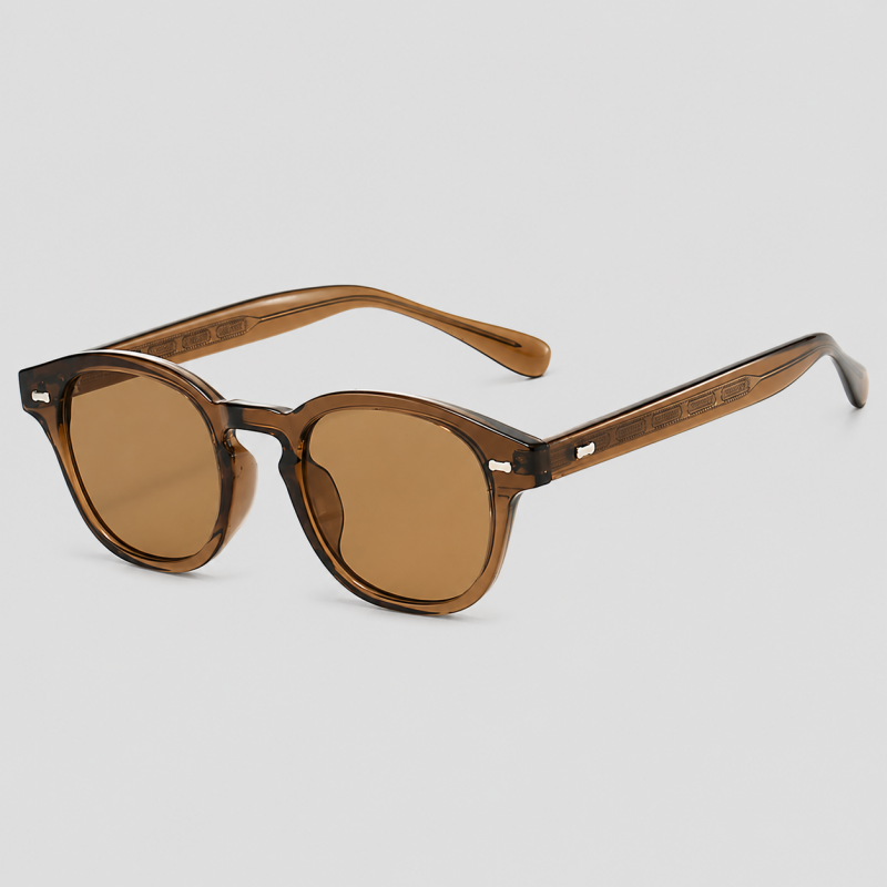Vintage Round Rivet Decor Sunglasses
