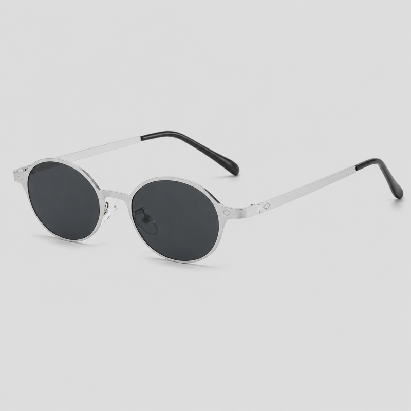 Slim Oval Metal Fashion Sunglasses