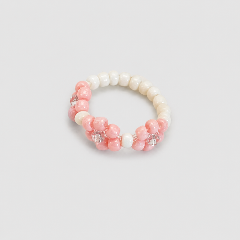Pink Tones Flower Bead Ring