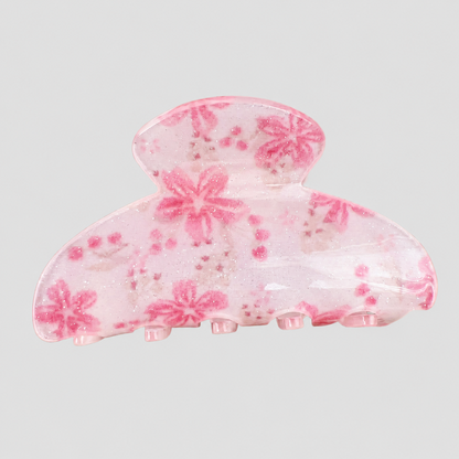 Dried Flower Print Shark Hair Claw Clip