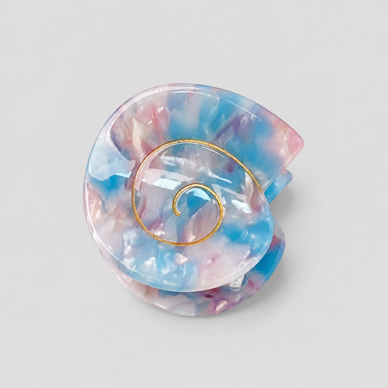 Nautilus Conch Gold Line Hair Claw Clip