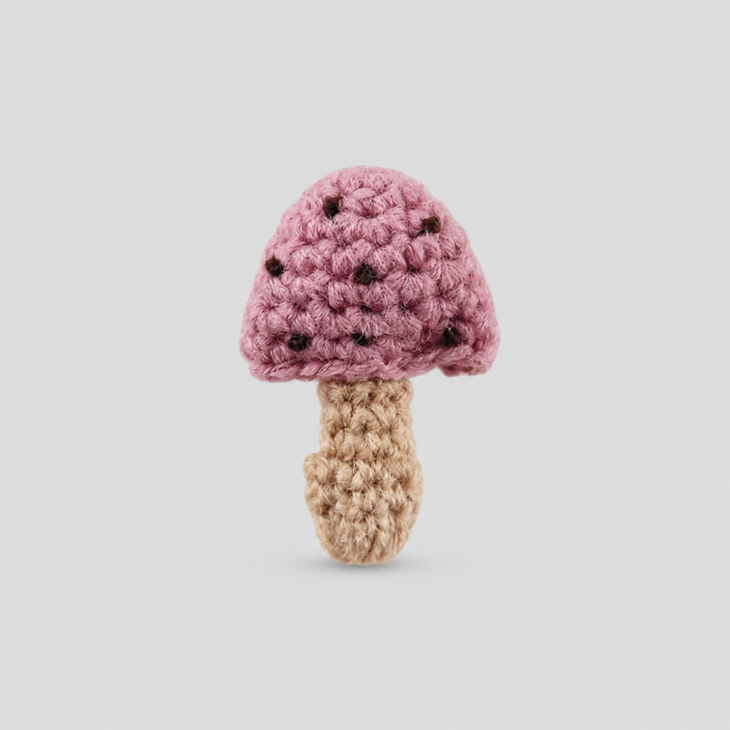Crochet Mushroom Faux Wool Brooch