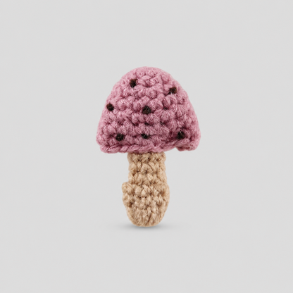 Crochet Mushroom Faux Wool Brooch