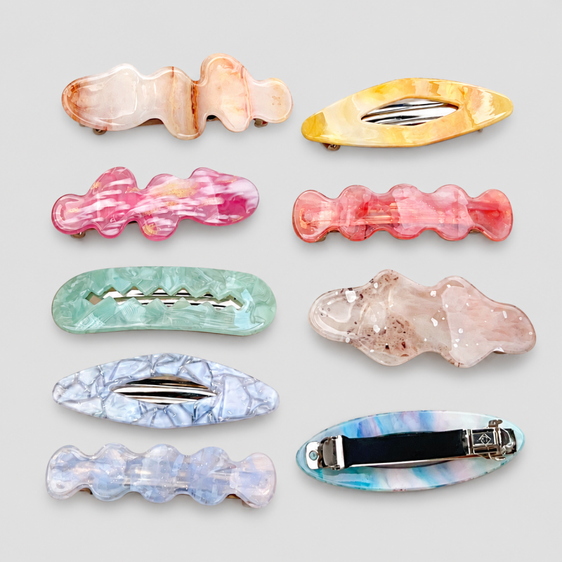 Wavy Irregular Marbled Hair Clip