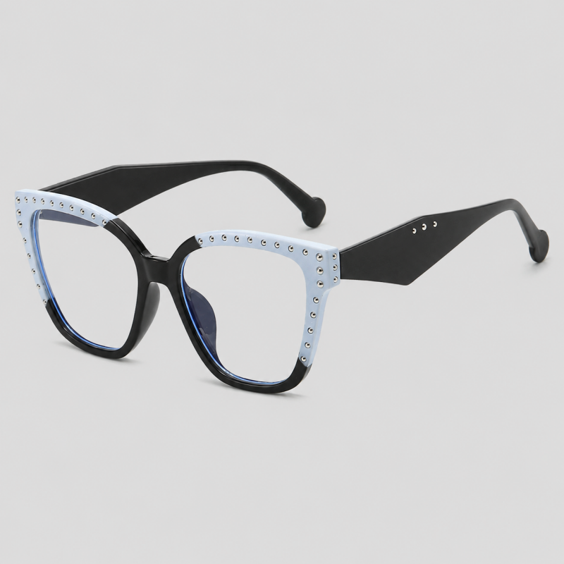 Retro Rivet Square Cat Eye Fashion Sunglasses