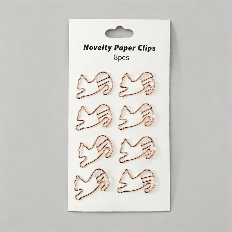 8PCS Creative Shaped Metal Bookmark Paper Clips