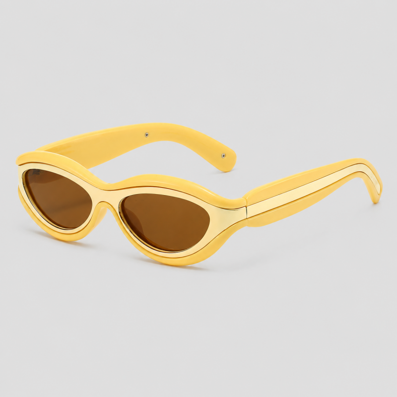 Retro Two-Tone Oval Fashion Sunglasses