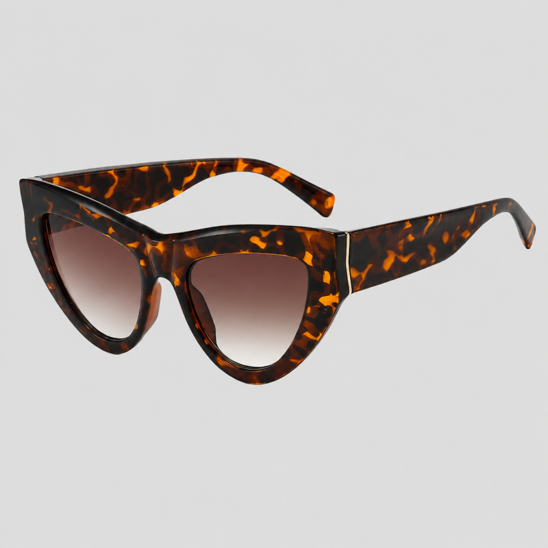 Thick Oversized Cat Eye Gradient Lens Vintage Sunglasses