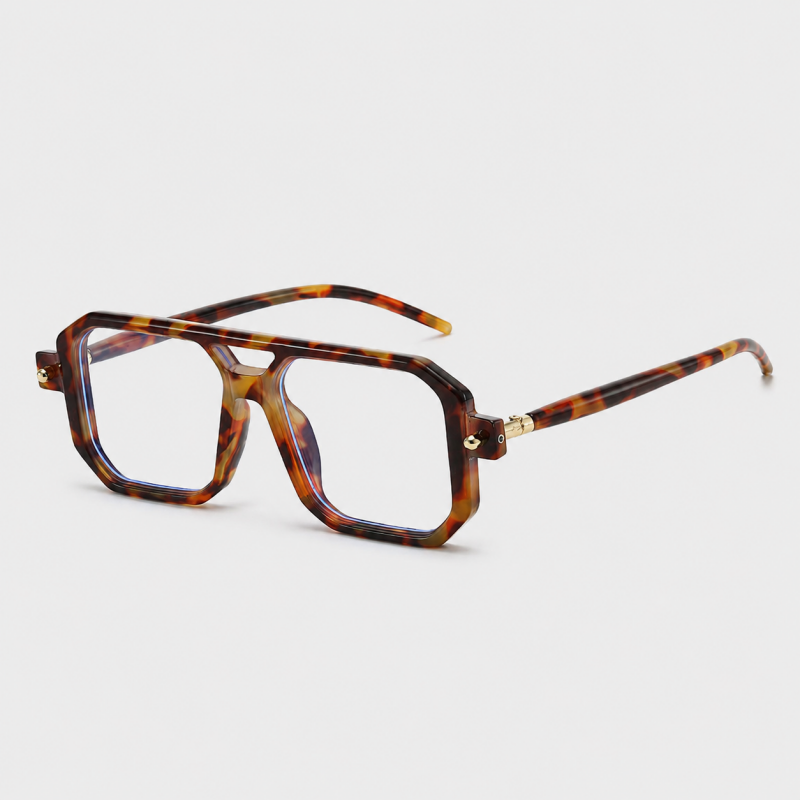 Double Bridge Pilot Square Glasses