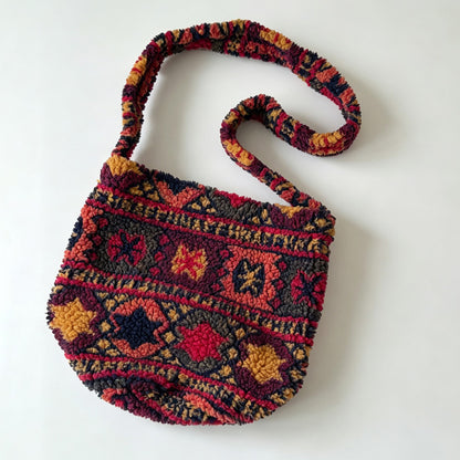 Pattern Fleece Crossbody Bag