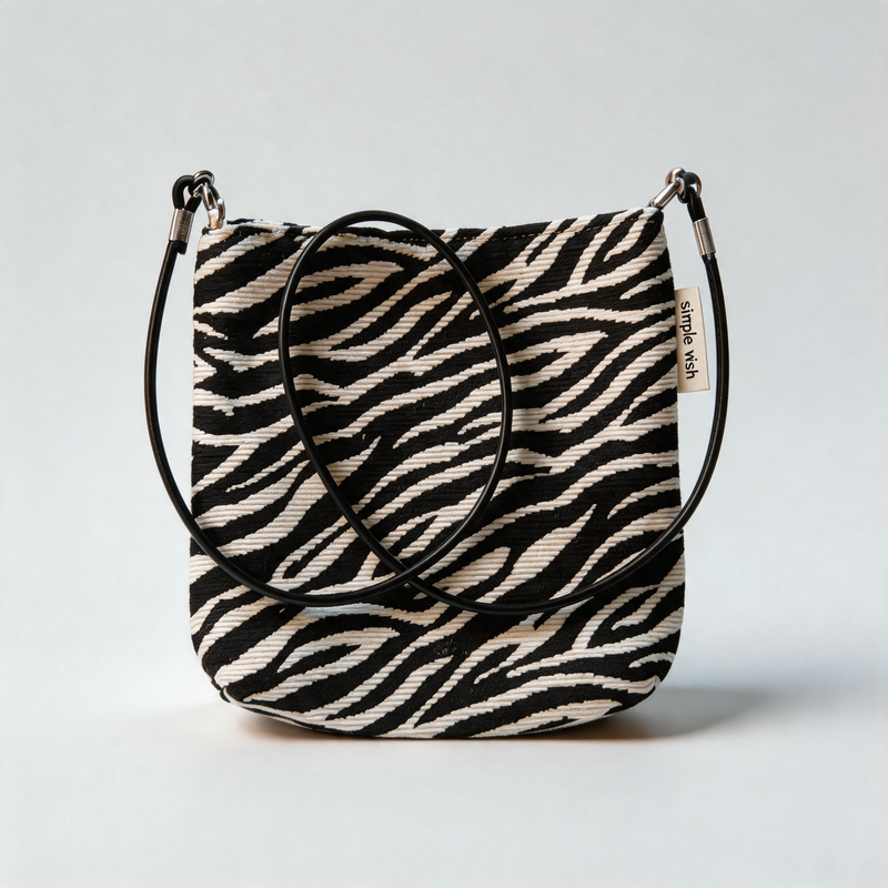 Minimalist Vintage Leopard Print Canvas Crossbody Pouch