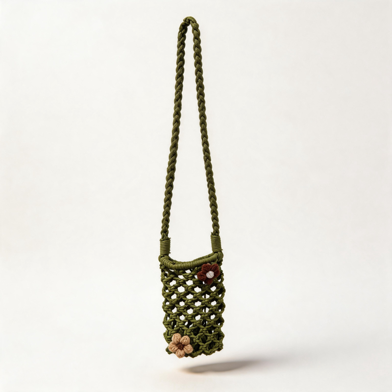 Flower Woven Phone Bag