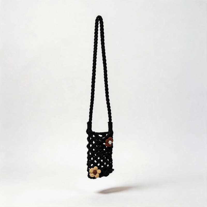 Flower Woven Phone Bag