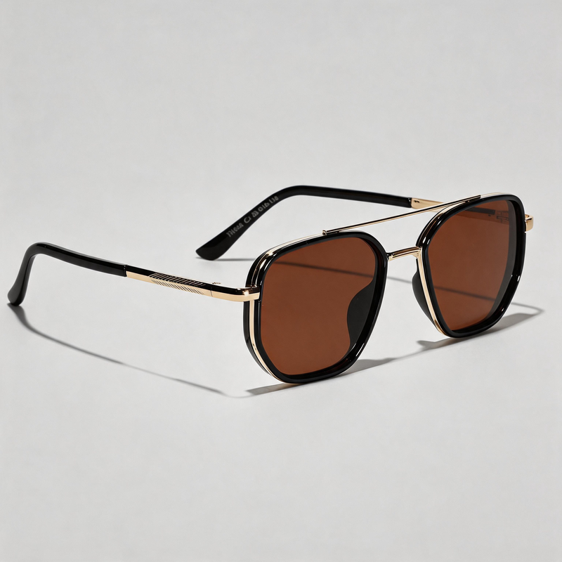 Double Bridge Polarized Square Driving Sunglasses