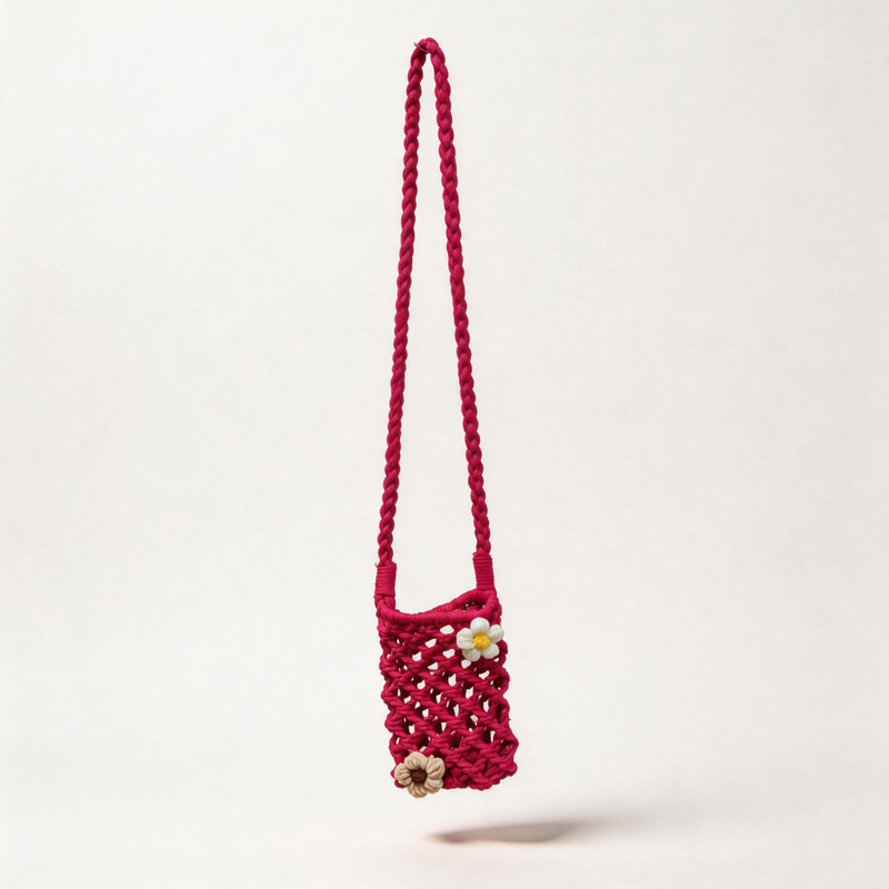 Flower Woven Phone Bag