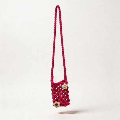 Flower Woven Phone Bag