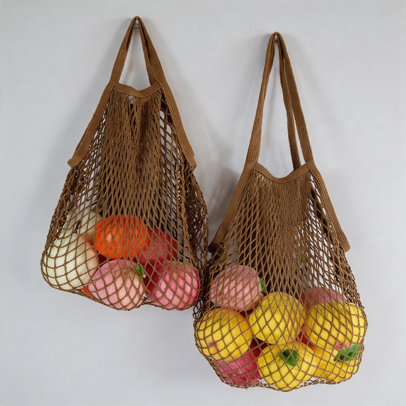 Bold Color Cotton Hollow-out Mesh Hobo Shoulder Bag