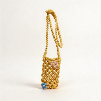 Flower Woven Phone Bag