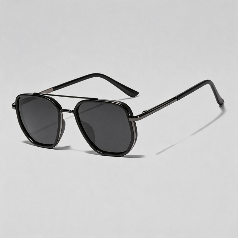 Double Bridge Polarized Square Driving Sunglasses
