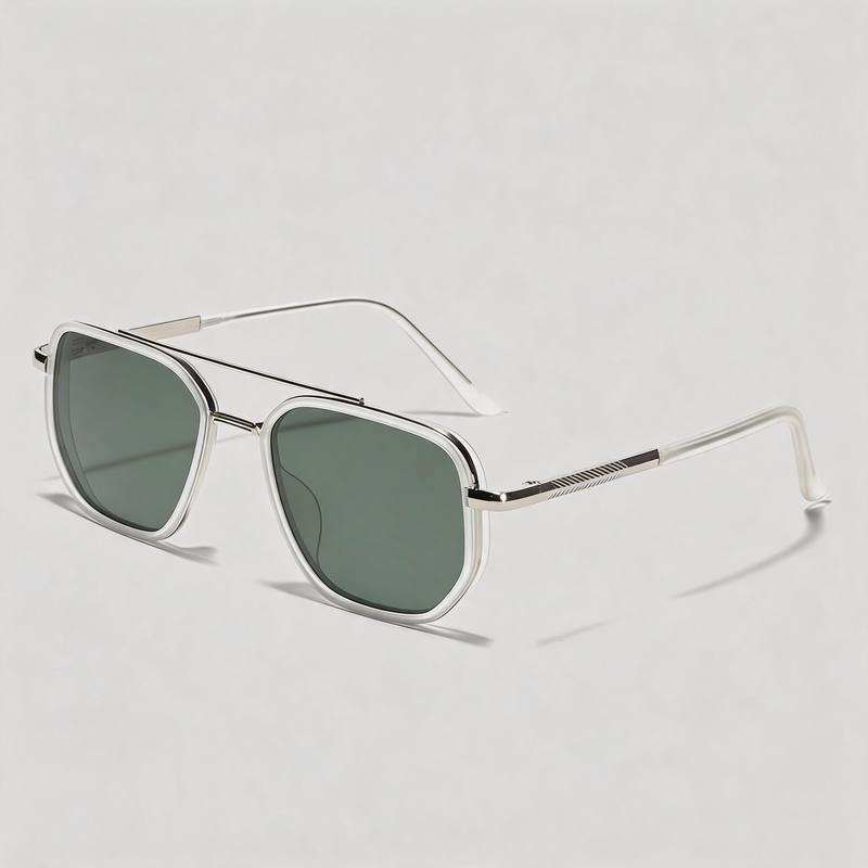 Double Bridge Polarized Square Driving Sunglasses