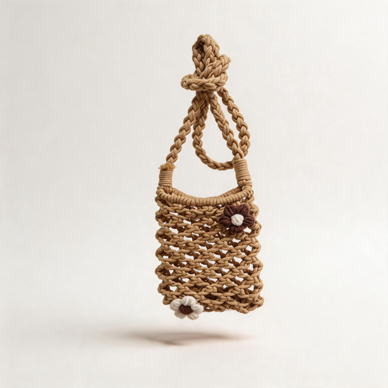 Flower Woven Phone Bag