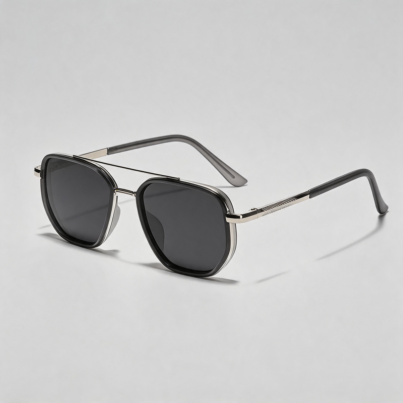 Double Bridge Polarized Square Driving Sunglasses