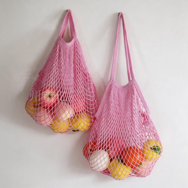 Pastel Hollow-out Mesh Hobo Shoulder Bag