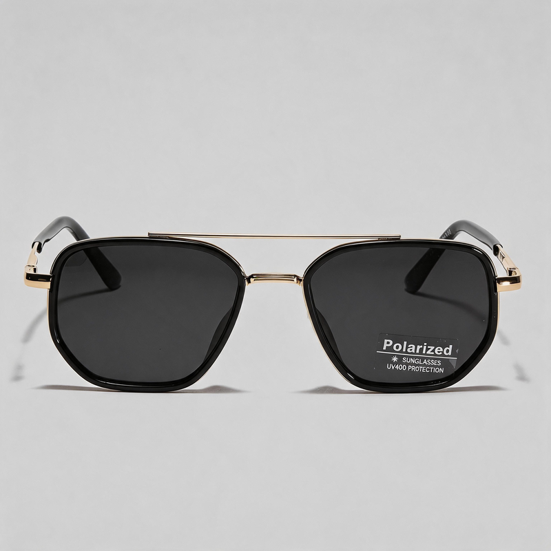 Double Bridge Polarized Square Driving Sunglasses