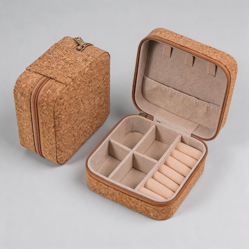 Durable Cork-Textured Jewelry Box