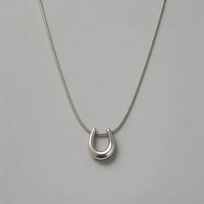 Minimalist Stone Geometric U-Shaped Light Necklace