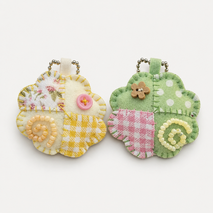 DIY Four-leaf Clover Felt Keychain
