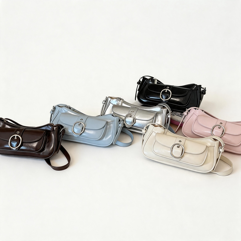 Faux Patent Leather Shoulder Bag