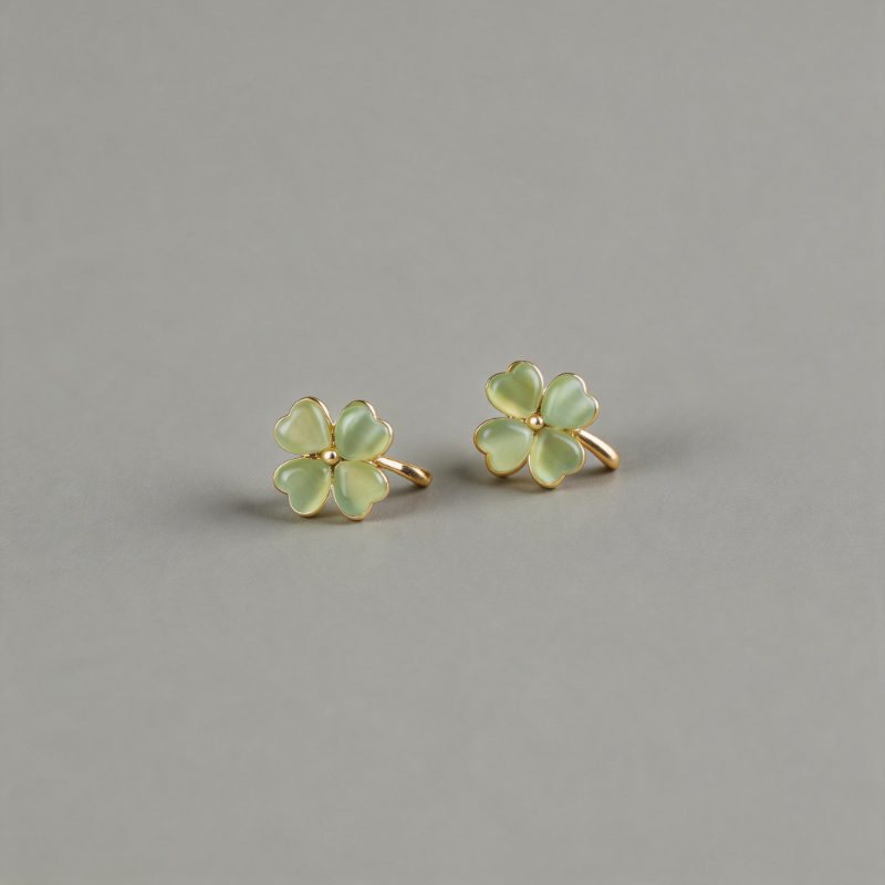 Aesthetic Cat Eye Stone Petal Flower Earrings